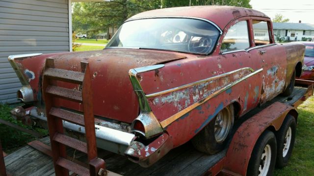 1957 Red Chevrolet Bel Air/150/210