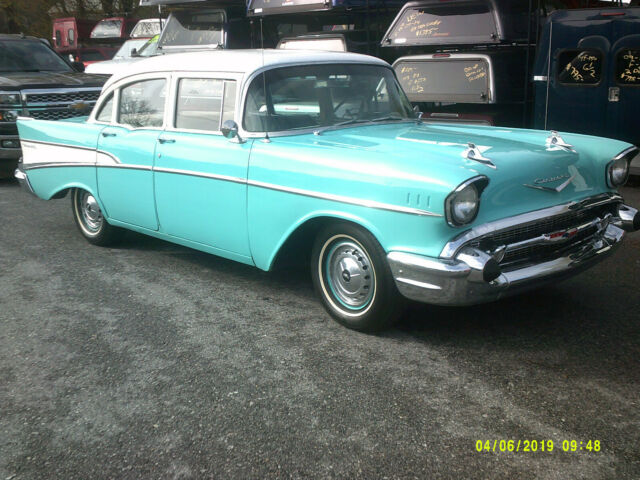 1957 Blue Chevrolet Bel Air/150/210 Sedan