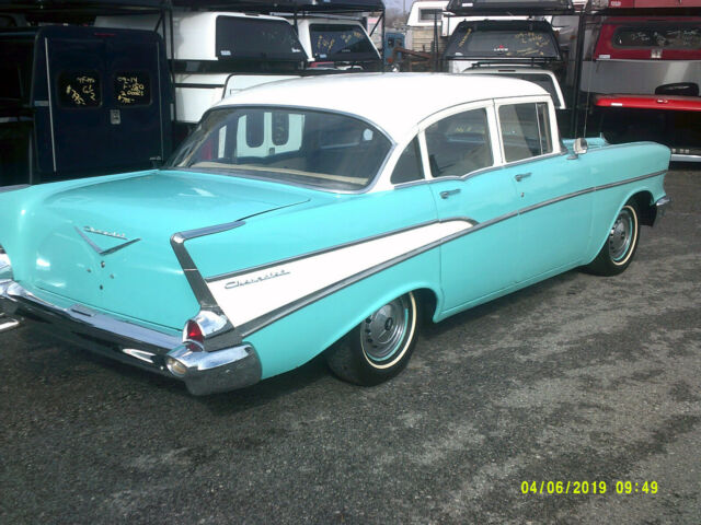 1957 Blue Chevrolet Bel Air/150/210 Sedan