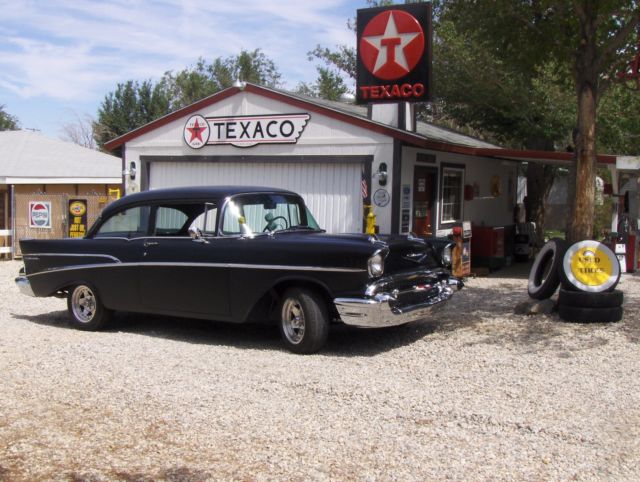 1957 Black Chevrolet Bel Air/150/210 Sedan