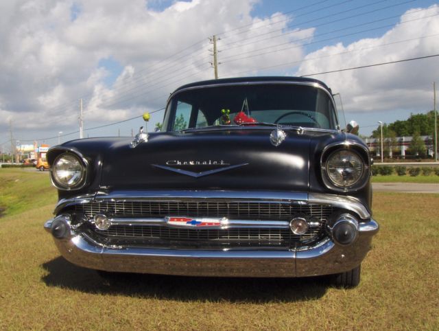 1957 Black Chevrolet Bel Air/150/210 Sedan