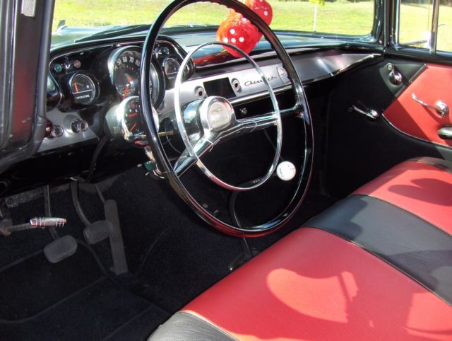 1957 Black Chevrolet Bel Air/150/210 Sedan