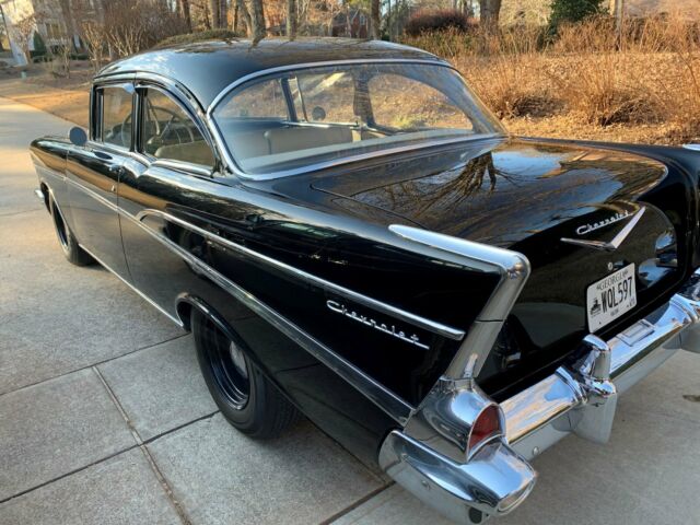 1957 Black Chevrolet Bel Air/150/210 Sedan