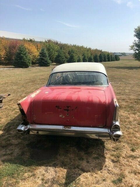 1957 Red Chevrolet Bel Air/150/210 Coupe