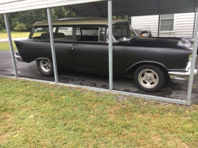 1957 Black Chevrolet Bel Air/150/210 Wagon