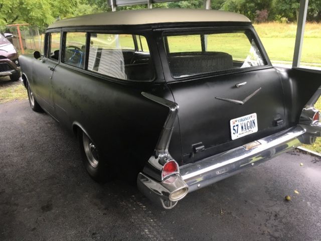 1957 Black Chevrolet Bel Air/150/210 Wagon