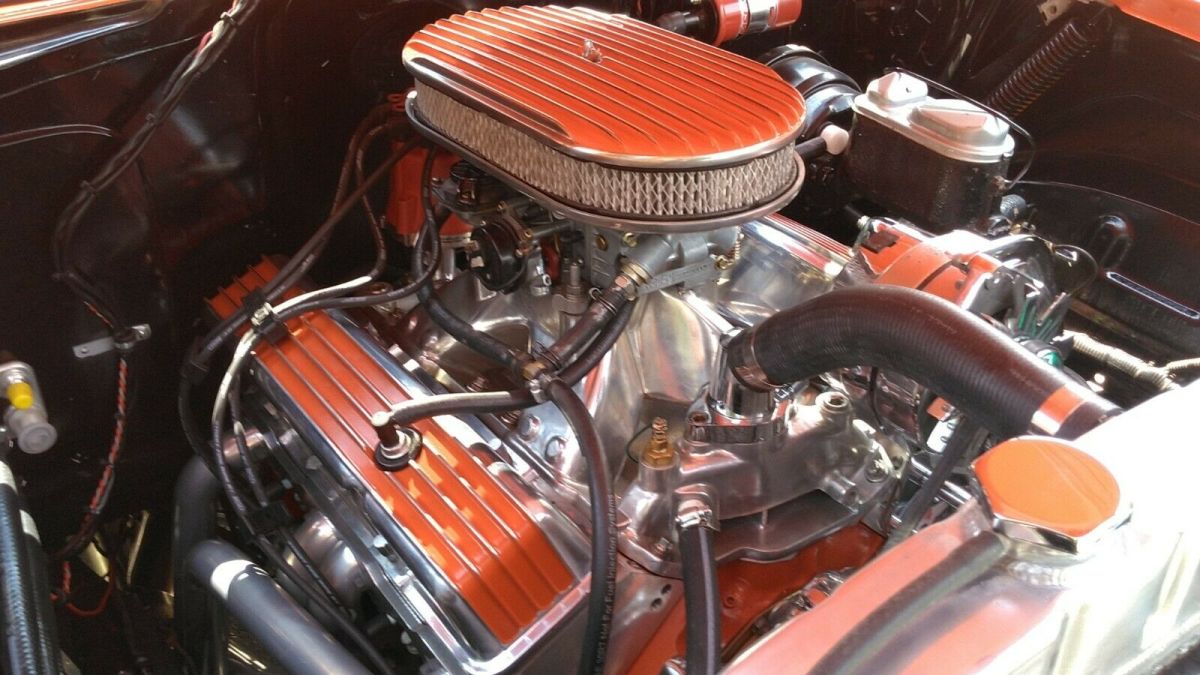 1957 Orange Chevrolet Bel Air/150/210 Sedan