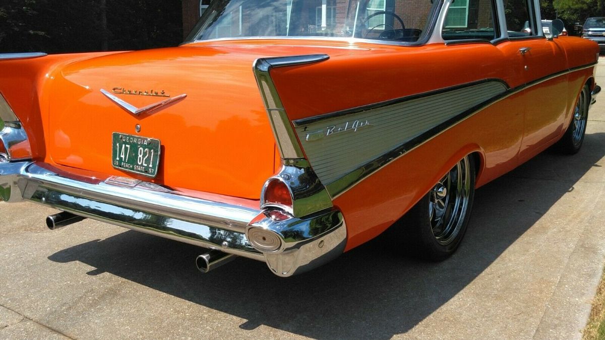 1957 Orange Chevrolet Bel Air/150/210 Sedan