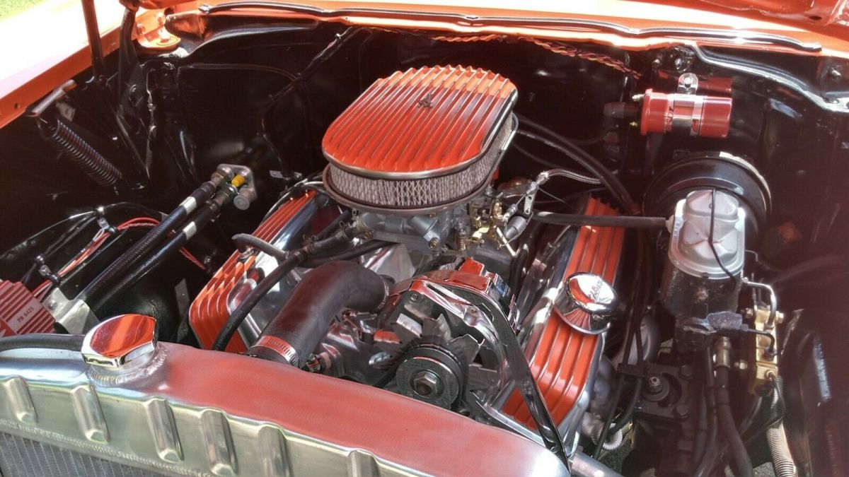 1957 Orange Chevrolet Bel Air/150/210 Sedan