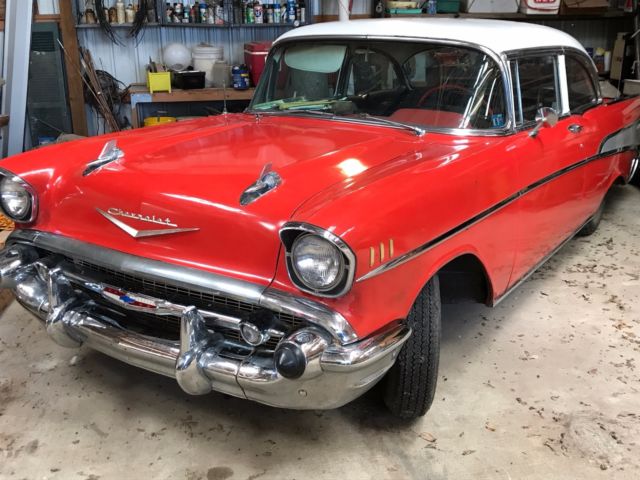 1957 Red Chevrolet Bel Air/150/210
