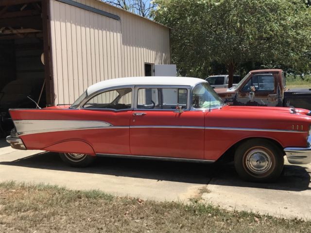 1957 Red Chevrolet Bel Air/150/210