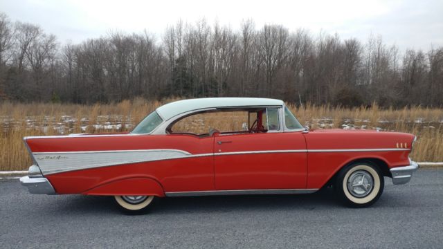 1957 Red Chevrolet Bel Air/150/210 Coupe