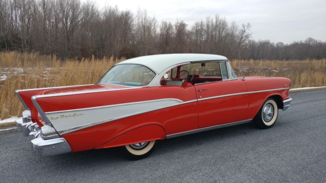 1957 Red Chevrolet Bel Air/150/210 Coupe