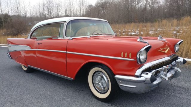1957 Red Chevrolet Bel Air/150/210 Coupe