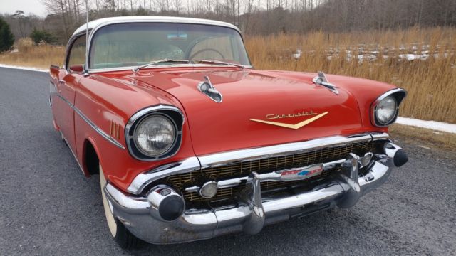 1957 Red Chevrolet Bel Air/150/210 Coupe