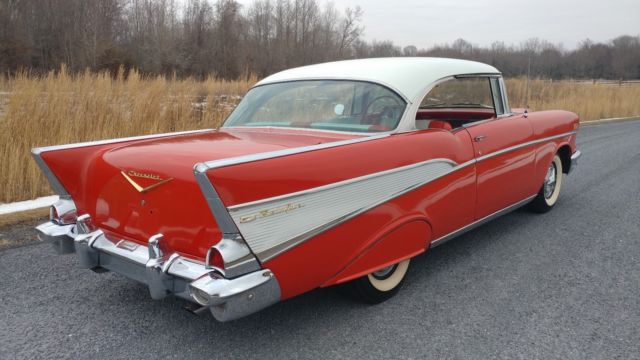 1957 Red Chevrolet Bel Air/150/210 Coupe