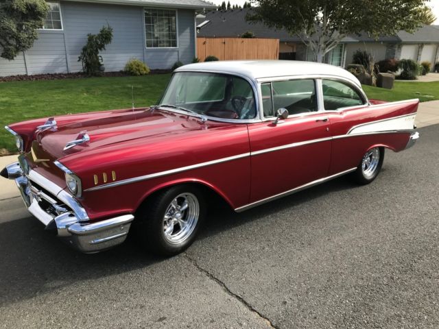 1957 Red Chevrolet Bel Air/150/210 Coupe