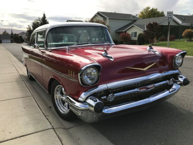 1957 Red Chevrolet Bel Air/150/210 Coupe