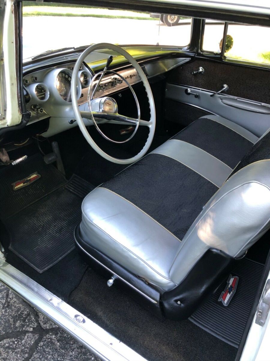 1957 White Chevrolet Bel Air/150/210 Coupe