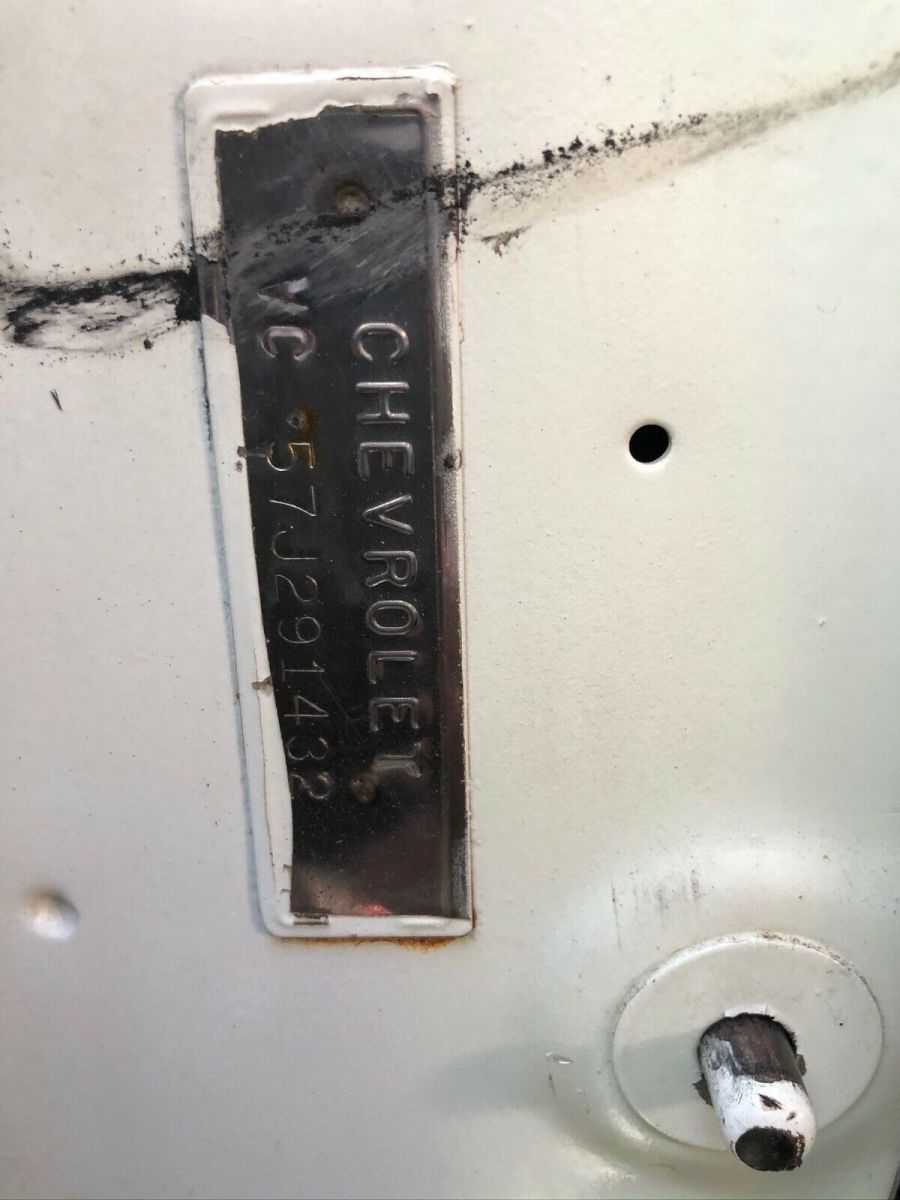 1957 White Chevrolet Bel Air/150/210 Coupe