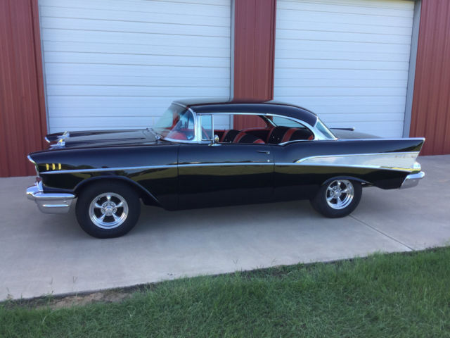 1957 Black Chevrolet Bel Air/150/210 2 door hardtop