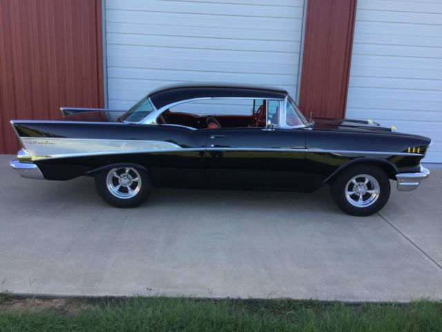 1957 Black Chevrolet Bel Air/150/210 2 door hardtop