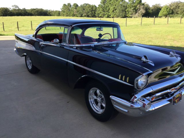 1957 Black Chevrolet Bel Air/150/210 2 door hardtop