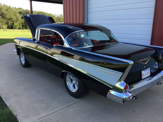 1957 Black Chevrolet Bel Air/150/210 2 door hardtop
