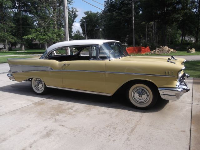 1957 Yellow Chevrolet Bel Air/150/210 Coupe