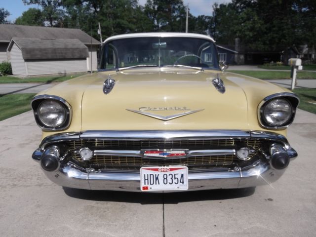 1957 Yellow Chevrolet Bel Air/150/210 Coupe
