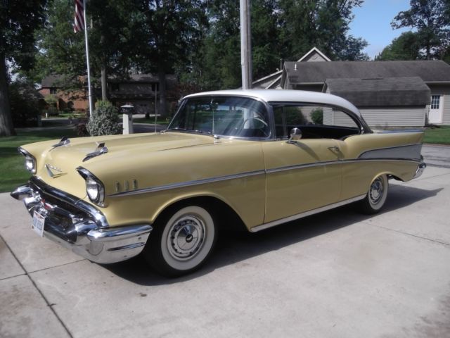1957 Yellow Chevrolet Bel Air/150/210 Coupe