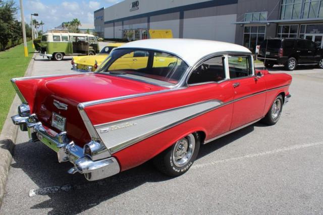 1957 Red Chevrolet Bel Air/150/210 Sedan