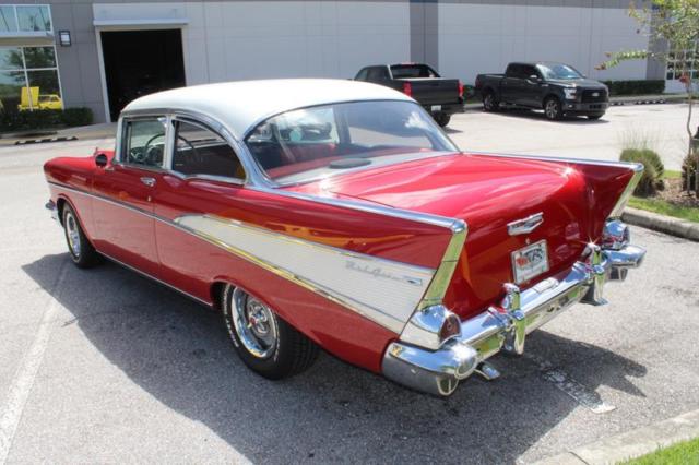 1957 Red Chevrolet Bel Air/150/210 Sedan
