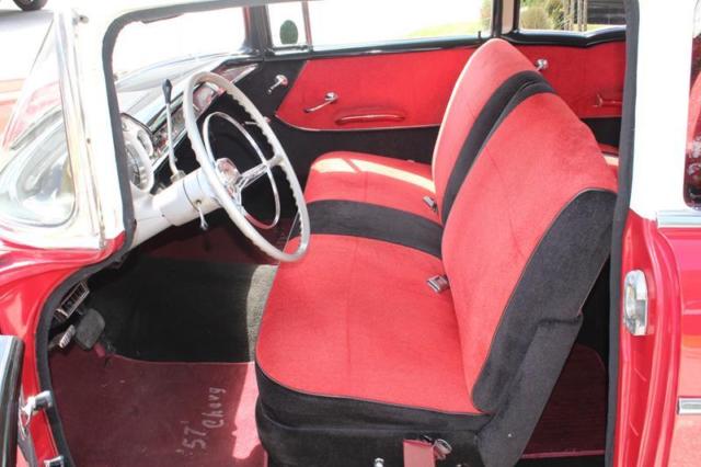 1957 Red Chevrolet Bel Air/150/210 Sedan