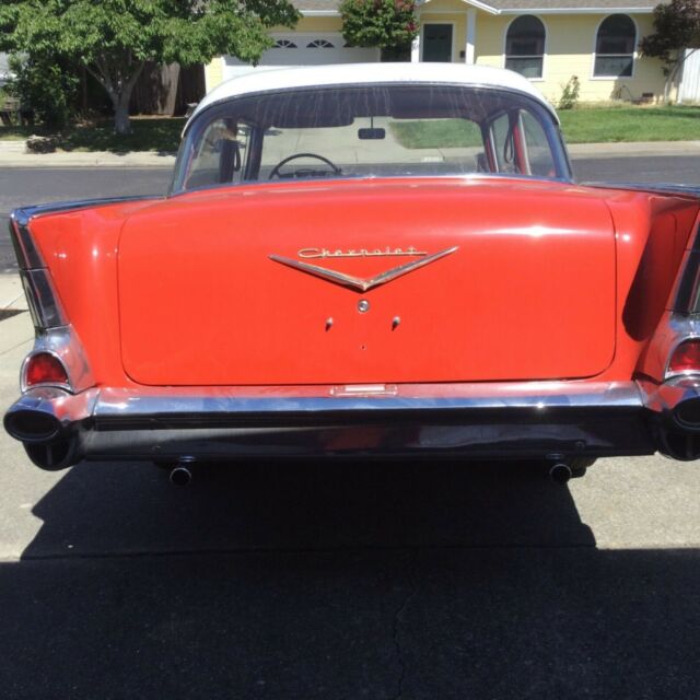 1957 Red/White Chevrolet Bel Air/150/210 Coupe