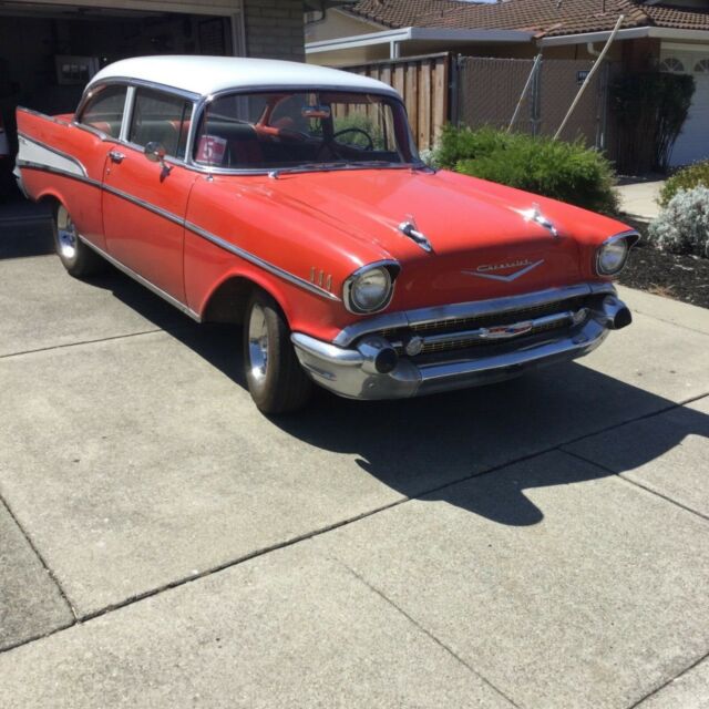 1957 Red/White Chevrolet Bel Air/150/210 Coupe