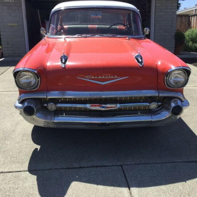1957 Red/White Chevrolet Bel Air/150/210 Coupe