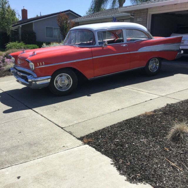 1957 Red/White Chevrolet Bel Air/150/210 Coupe