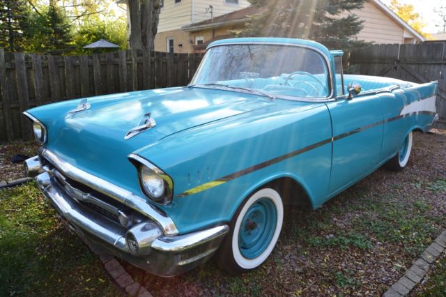 1957 Green Chevrolet Bel Air/150/210 Convertible