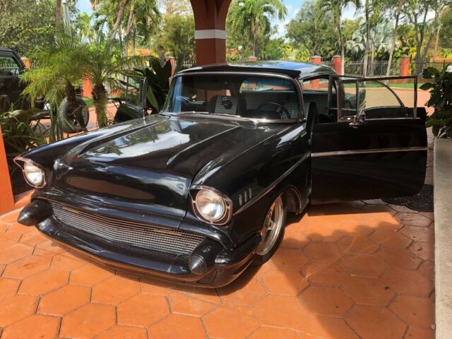 1957 Black Chevrolet Bel Air/150/210 Sedan