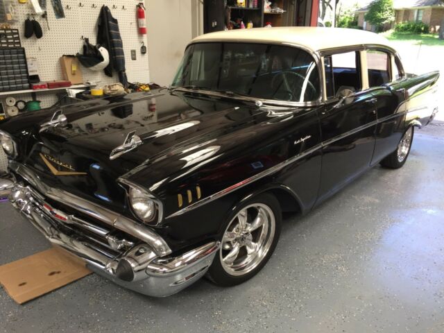 1957 Black Chevrolet Bel Air/150/210 Sedan