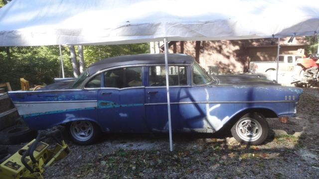 1957 Blue Chevrolet Bel Air/150/210 Sedan
