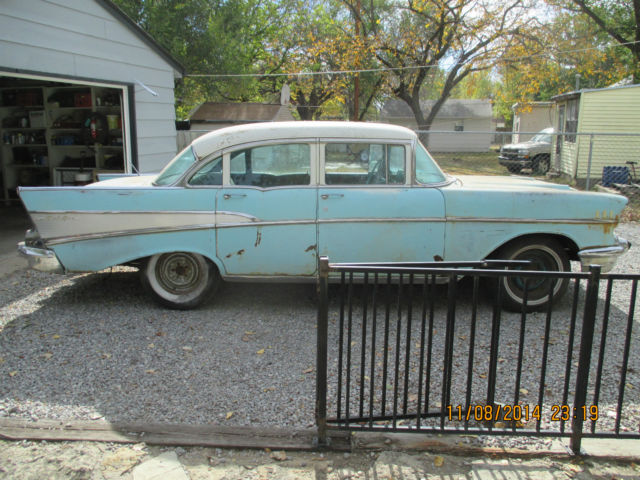1957 Yellow Chevrolet Bel Air/150/210 Sedan