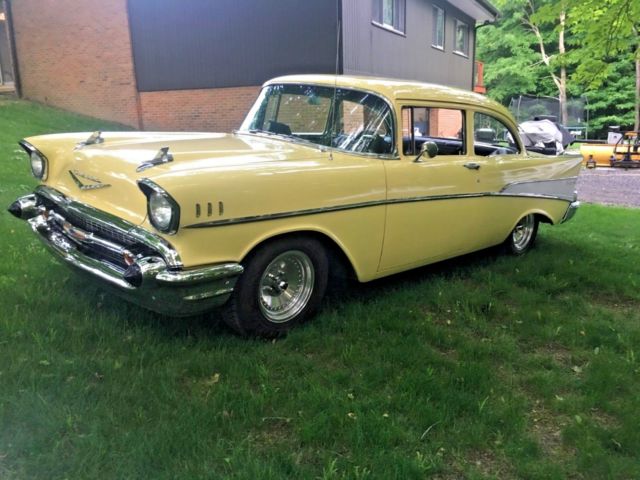 1957 Yellow Chevrolet Bel Air/150/210 Coupe