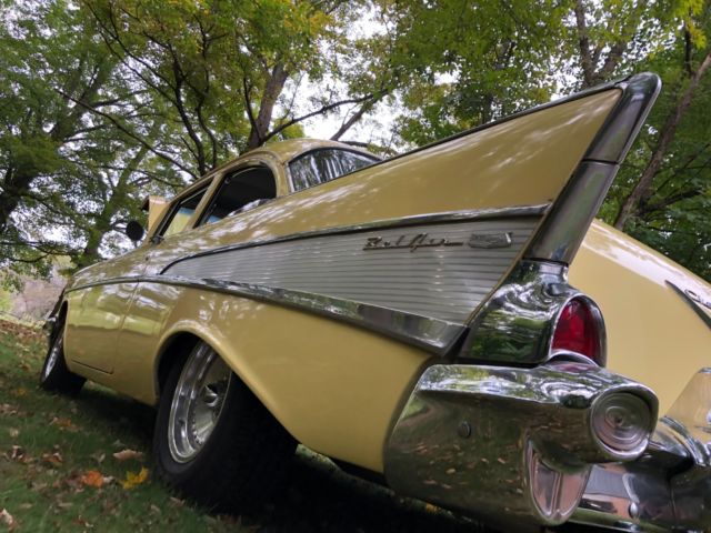 1957 Yellow Chevrolet Bel Air/150/210 Coupe