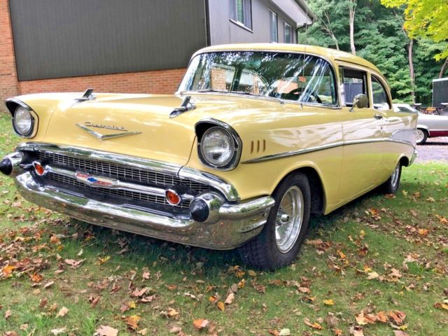 1957 Yellow Chevrolet Bel Air/150/210 Coupe
