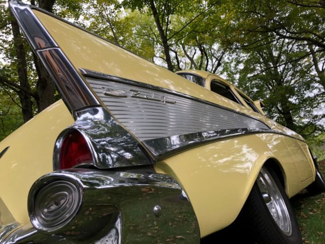 1957 Yellow Chevrolet Bel Air/150/210 Coupe