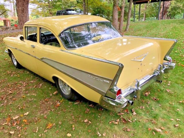 1957 Yellow Chevrolet Bel Air/150/210 Coupe