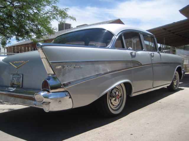 1957 Silver Chevrolet Bel Air/150/210 Sedan