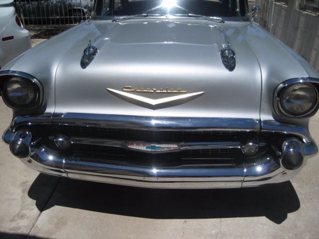1957 Silver Chevrolet Bel Air/150/210 Sedan